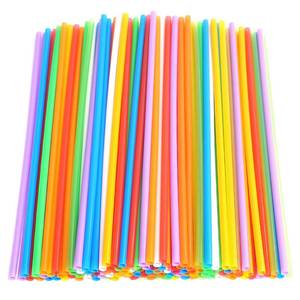 lot 12038 image: 100 Pcs Colorful Plastic Straws, 10.26 Long Disposable Drinking for Juice, Coffee, Milk, Cocktail