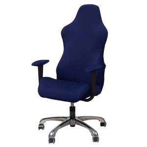 lot 12039 image: WOMACO Gaming Chair Slipcover Stretch Seat Chair Cover for Leather Computer Reclining Racing Ruffled Gamer Chair Protector (Dark Blue, One-size)