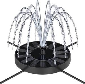 lot 12041 image: SEIRMEP Solar Fountain Pump with Spray Height Adjustment, Upgrade Glass Solar Bird Bath Fountains with 6 Nozzles, Outdoor Solar Water Fountain Pump for Bird Bath, Garden, Pool, Pond (Used)