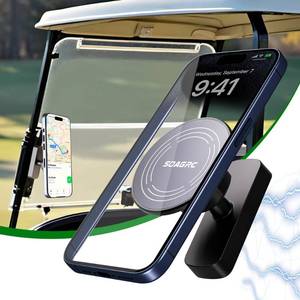 lot 12043 image: Soagrc Golf Cart Phone Holder - Magnetic Phone Mount for MagSafe & Universal Phones, 360° Adjustable, Fits EZGO & More, Ideal Golf Gift for Men & Women (Black)
