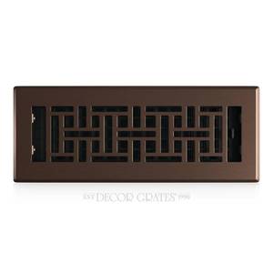 lot 12054 image: Decor Grates Metal Oriental Decorative Air Vent Cover 3x10 Floor Register �� Adjustable Control Lever �� AC Floor Vent Covers for Home Floor Vents �� Fits 3 x 10 Inch Opening �� Rubbed Bronze (AJH310-RB)