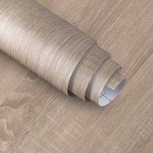 lot 12056 image: Gray Brown Wood Grain Contact Paper Waterproof Faux Wood Wallpaper Peel and Stick Countertops Light Oak Contact Paper for Cabinets Self Adhesive Wallpaper Wooden Stickers 15.74x 196 Vinyl Wrap
