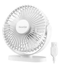 lot 12060 image: Gaiatop USB Desk Fan, 5.5 Inch Small Quiet Powerful 3 Speeds 90° Rotate, Personal Mini Portable Desktop Table Fans, Cooling for Home Office Car Travel Indoor Outdoor White