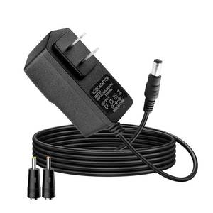 lot 12106 image: 9V 2A AC Adapter with 6ft Cord and Advanced Safety Protections - Compatible with Routers, LED Strip Lights, Speakers & More  100V-240V Input,  5.5mm x 2.1mm & 2.5mm Barrel Jack
