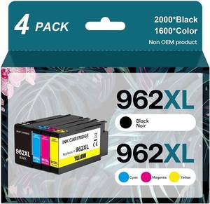lot 12109 image: 962XL Ink Cartridges Combo Pack Compatible for HP 962 Ink Work with HP OfficeJet Pro 9015 9020 9010 9025 9019 Printers(4 Pack)