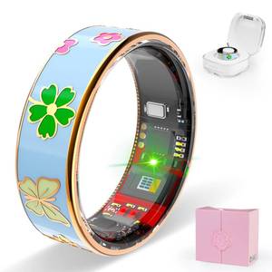 lot 12133 image: Govllfoz Smart Ring Men & Women Ring Sleep Tracker Pedometer Long Battery Life No Subscription Fee, IP68 Waterproof (Blue, 9)