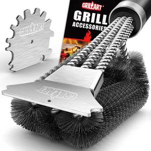 lot 12136 image: GRILLART Grill Brush and Scraper,18 Inch BBQ Grill Cleaning Brush Kit, Safe Wire Scrubber, Universal Fit BBQ Cleaner Accessories for All Grates