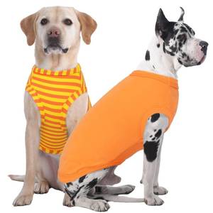 lot 12143 image: IECOii 2 Pack Dog T-Shirt for Large Dogs,Breathable Tshirts for Hot Weather,Stretchy & Comfortable Pet Summer Clothes Outdoor & Indoor Wearing,Pet Tank Top Set Great Dane Tee Shirts,OrangeStripes,5XL