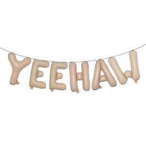 lot 12149 image: Yeehaw First Rodeo Birthday Party Decorations Boy Cowboy Girl Wild West Western Decor Its My Birthday Baby Shower Balloons (YEEHAW Caramel)