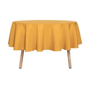 lot 12151 image: sancua Round Tablecloth - 60 Inch - Water Resistant Spill Proof Washable Polyester Table Cloth Decorative Fabric Table Cover for Dining, Buffet Parties and Camping, Gold (Fits 20-48 Inch Tables)