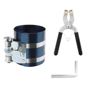 lot 12164 image: Piston Ring Compressor Tool,Professional Piston Compressor Tool Kit with Pistons Rings Pliers & Four Corner Wrench,Adjustable Pistons Ring Tools Size Range from 2.08 to 5.90