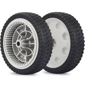 lot 12178 image: GICOOL 734-04018 Lawn Mower Front Drive Wheels, 8 Inch Wheels for MTD 734-04018A 734-04018B 734-04018C 12AV569Q597 Troy-Bilt TB240, Pack of 2 (Used)