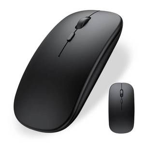 lot 12181 image: Dolrso Wireless Bluetooth Mouse for iPadMacBook ProAirLaptoppc Rechargeable Silent Mouse Portable Slim for Surface ProLenovoSamsung Tablet (Black)