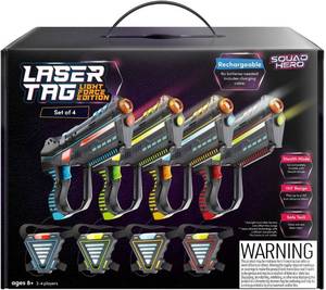 lot 13003 image: Squad Hero Rechargeable Laser Tag for Kids, Teens & Adults - Boys Gifts - Blasters & Vest Sensors - Fun Ideas Age 8 Year Old Toys - 4 Set - Lazer Teen Boy Game Boys & Girls Outdoor Teenage Activities