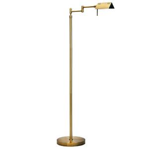 lot 13917 image: O��Bright Dimmable LED Pharmacy Floor Lamp, 12W LED, Full Range Dimming, 360 Degree Swing Arms, Adjustable Heights, Standing Lamp for Reading, Sewing, and Craft, ETL Listed, Antique Brass (Gold)