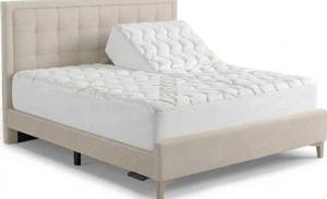 lot 13918 image: Top Split California King (Flex Head) Waterproof Rayon from Bamboo Jacquard Mattress Pad for Half Split Calking Beds