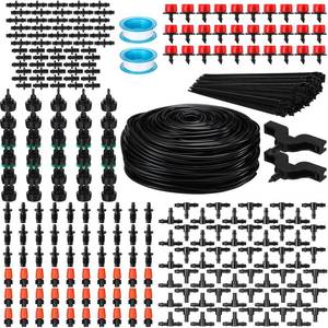 lot 13924 image: Sasylvia 656 Ft Drip Irrigation Kit 14 Irrigation System Tubing Distribution Hose Greenhouse Garden Watering Misting Drip Kit Automatic Irrigation Equipment for Yard Lawn Patio
