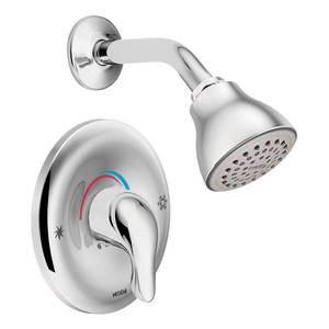 lot 13927 image: Moen Chateau Chrome Single Handle Posi-Temp Shower Faucet, Valve Included, L2352