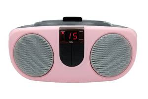 lot 13940 image: PROSCAN SRCD243 Portable CD Player with AMFM Radio, Boombox (Pink)