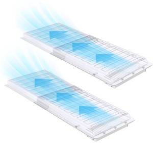lot 13942 image: Touri 2 Pack Magnetic Air Vent Extender for Under Furniture, Upgraded Thickened Floor Vent Deflectors for Home Floor, Thick PET Material, Fits 10 to 12 Floor Registers, Extends up to 28 Long