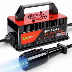 lot 13953 image: Lztsuply 48V 15Amp Golf Cart Battery Charger for Club Car DSPrecedentTempo, IP67 Waterproof Smart Trickle Chargers with Cover Plate & 16Ft Cable for 48 Volt Lead-Acid Batteries (3-Pin Round Plug)