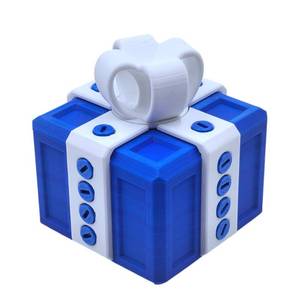 lot 14139 image: sofarefinish 3.14 Width Annoying Gift Box, Prank Screw Box, 3D Printed, Hilarious Money Card Container (Blue Box With White)
