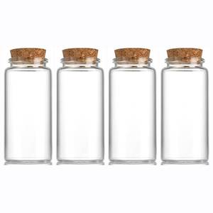 lot 14142 image: EWEIGEER 4 pcs 120ml Small Glass Bottles with Cork Stopper,Decorative Bottle,Vials Jars,Cute Storage Jar,Wishing Bottle 47x90mm(1.85x3.55inch)