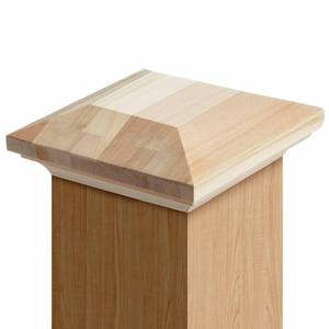 lot 14143 image: Sasylvia 1 Pcs 3 x 3 Wood Newel Post Cap Fence Post Cap for Topper Top Resistant Decking Caps for Indoor Outdoor Fences Decks and Mailboxes Cover