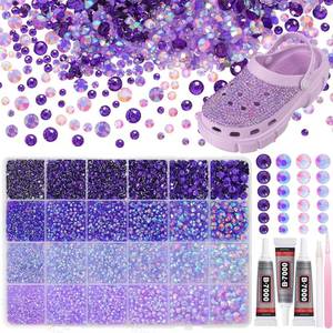 lot 14150 image: 26000PCS Purple Resin Flatback Rhinestones for Crafting, Resin Rhinestones for Bedazzling Kit, 23456mm Flatback Gems Jewels for DIY Mugs Tumblers Clothing Shoes Nail Art