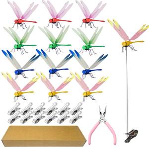 lot 14157 image: Kleeblatt Dragonfly Clip 12pcs - DIY Dragon Fly Clips, Hair Accessories, Garden Decor, and Outdoor Decorative Stakes - Ideal for Garden & Patio Enhancement(in Boxs)