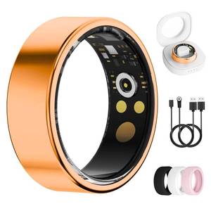 lot 14171 image: UniJethro Smart Ring for Women & Men, Health Tracker Ring with Heart Rate, Blood Oxygen,Blood Pressure, IP68 Waterproof Fitness Ring, Sleep Tracker for iPhone and Android, No APP Fee (Orange, 8#)