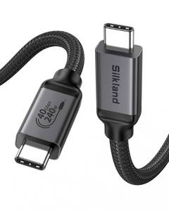 lot 14209 image: Silkland USB C to USB C Cable 240W, 40Gbps USB 4 Cable USB-IF Certified for Thunderbolt 4, 8KDual 4K USB C Video Cable Compatible for MacBook, Mac mini, iPhone 1716, SSD, Monitor, 3.3FT