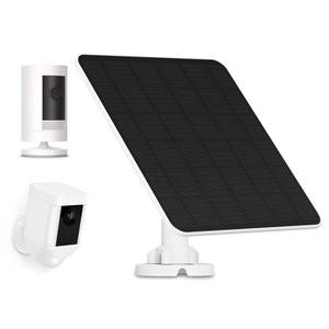 lot 14233 image: Solar Panel for Ring Camera, 5W Solar Charger for Ring Stick Up Cam, Spotlight Cam PlusPro, Wyze Battery Cam Pro, Includes Barrel Plug and USB-C Adapter, IP65 Waterproof