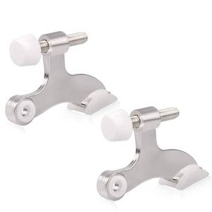 lot 14243 image: HOMOTEK 2 Pack Hinge Pin Satin Nickel Door Stopper,Adjustable Deluxe Heavy Duty Door Stopper 2-12x1-34,with White Rubber Bumper Tips