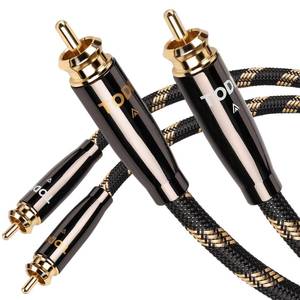 lot 14277 image: TODN Audiophile RCA Cables with OCC-Core and Dual Shielding Male to Male RCA Stereo Cable for Car Audio TurntablesCDDVD Players (4.9ft1.5m, 1 Pair)