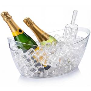 lot 19089 image: OBTANIM Clear Acrylic Ice Buckets Large Champagne Drink Cooler Storage Ice Tub with Scoops for Beer Cocktails Wine Beverage Home Parties Bar Cooling Supplies