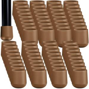 lot 19096 image: Jetec 78 Inch Folding Chair Leg Caps Heavy-Duty Plastic Chair End Caps Non-marring Furniture Glides Round Hardwood Floor Protectors(72 Pcs,Brown,78in)
