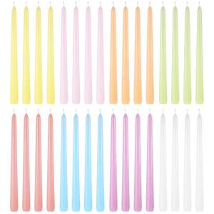 lot 19109 image: MTLEE 32 Pcs Long Taper Candlestick Bulk 10 Inch Colorful Tapered Candle Smokeless Unscented Candlestick Paraffin Wax with Cotton Wick for Dinner Wedding Party Church Home Decor (Macaron)