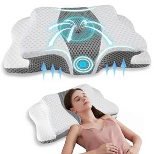 lot 19123 image: Pain Relief Cervical Pillow for Neck Support, Adjustable Ergonomic Pillow Cozy Sleeping, Odorless Orthopedic Memory Foam Pillow, Contour Bed Pillow for Side Back Stomach Sleeper