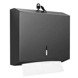 lot 19131 image: Paper Towel Dispenser Wall Mount Commercial, C Fold Multifold Hand Paper Towel Dispenser, Stainless Steel Tissue Holder (Matte Black)