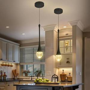 lot 19146 image: ykolupty Modern Pendant Lights for Kitchen lsland LED Dimmable Raindrop Chandelier Crystal Ceiling Pendant Lighting for Dining Room Hallway Bar Living Room (1 Pack)