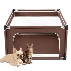 lot 19150 image: EHEYCIGA 42x42x26 Inches Puppy Playpen Without Top Cover for Dogs & Cats Indoor or Outdoor - Dog Playpen with Door, Dog Fence for Small Animal with Heavy-Duty Oxford & Steel Frame, Dark Grey
