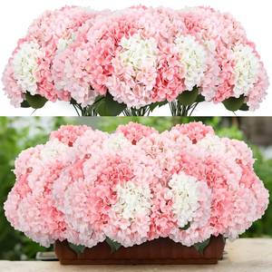 lot 19161 image: Suncalla Pink 6 Bundles Hydrangea Artificial Flowers Bulk 30 Heads 20 Faux Fake Hydrangea for Spring Graves Easter Decor Porch Indoor Outdoor Home Garden Wedding Table Centerpieces