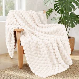 lot 19169 image: Whale Flotilla Fleece Throw Blanket for Couch or Bed, Luxury 3D Jacquard Super Soft Lightweight Summer Spring Blanket, Cozy Fluffy Plush Decorative Sofa Blankets, 50x60 Inch, Ivory