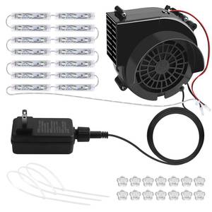 lot 19171 image: Kalolary 2.5A Replacement Air Blower for Inflatables, Inflatable Air Fan Blowers with 12v3A Adapter & 14 White LED Lights, Halloween Christmas Inflatable Outdoor Decorations Fan Blower Set