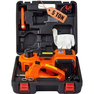 lot 19180 image: VEVOR Electric Car Jack, 5 Ton11023 LBS Hydraulic Jack Lift with Electric Impact Wrench, Built-in Inflatable Pump, and LED Light for SUV MPV Sedan Truck Change Tires Garage Repair