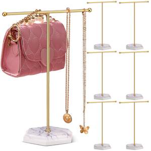 lot 19196 image: Kathfly 6 Pcs Gold Necklace Holders 10.24 Tall Necklace Display Stand Elegant Jewelry Holder Small for Women Bracelets Earrings Rings