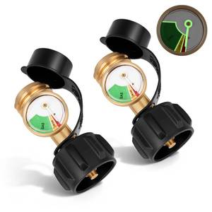 lot 20159 image: Siziviki 2 PCS Propane Tank Gauge Level Indicator & Leak Detector, Gas Pressure Meter for 5��40 lb Tanks, Universal QCC��1Type 1 Connection for BBQ Grills, RV Campers, Heaters and More