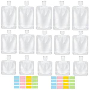 lot 20173 image: SEQUHITKU 17 Pack Travel Pouches for Toiletries,TSA Approved,Travel Size Portable Containers,Stand Up Pouch,Refillable Travel Accessories for Shampoo Conditioner Lotion Soap Liquids (B-17pcs)