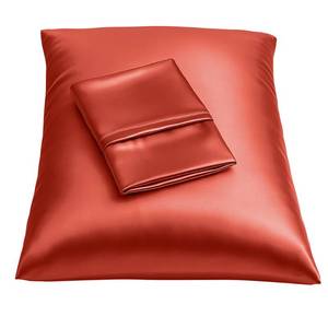 lot 20181 image: BLISSFORD Satin Pillowcase with Zipper, for Hair and Skin Care, Feels Soft and Cool Like a Silk Pillowcase, Satin Pillow Cases 2 Pack, Slik Pillow Cover, Rust - Standard Size, Set of 2